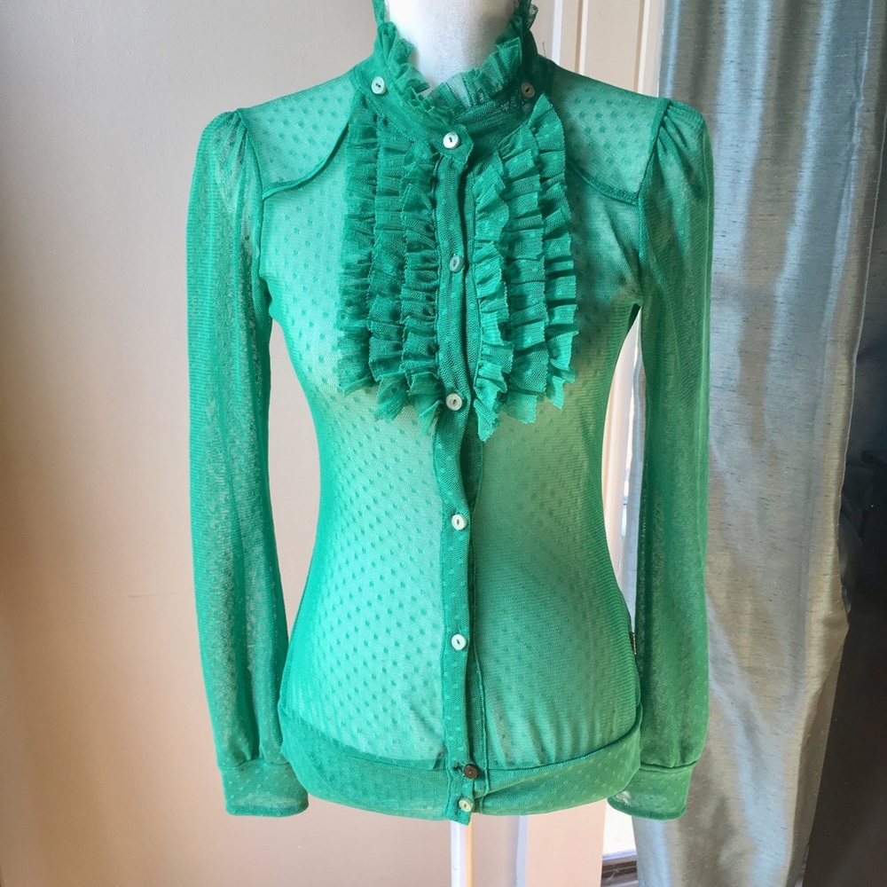 gsus sindustries green blouse